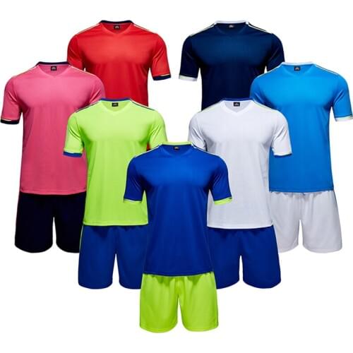 Men short sleeve green soccer jersey set adult football uniform kids soccer shirt boy white sport jerseys customized name number
