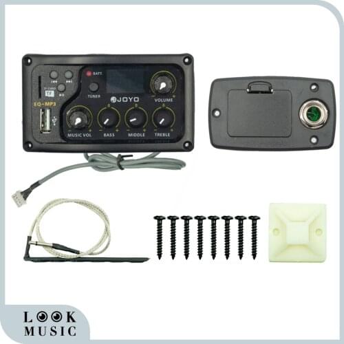 JOYO EQ-MP3 LCD Digital Acoustic Guitar Pickup Preamp Equalizer Music Volume Treble Presence 3 Band Captador