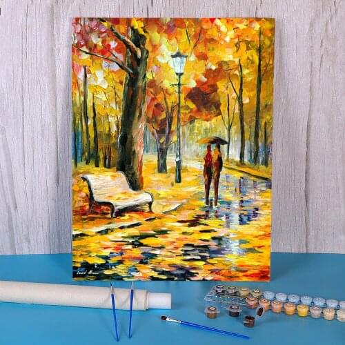 Lovers In Autumn Painting By Numbers Set Oil Paints 40*50 Canvas Painting Wall Decoration For Handiwork