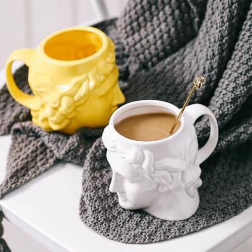 Ceramic Mug Kitchen Bar Supplies Coffee Cup Character Portrait Sculpture Water Cup Desktop Decoration Multifunctional Pen Holder