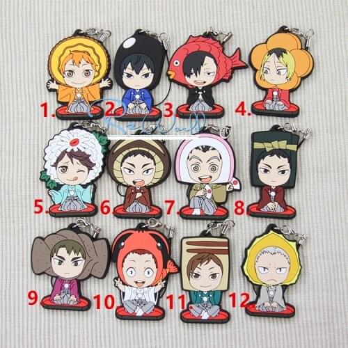 Haikyuu Anime keychain Oikawa Tooru Kozume Kenma Kuroo Tendo Satori Koutarou Hinata Rubber strap/mobile phone strap D194