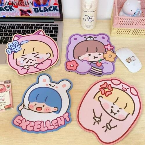 Kawaii Mouse Pads Girls Antislip Cute Lovely Cartoon Cup Mat Waterproof Office Home Decor for Gifts