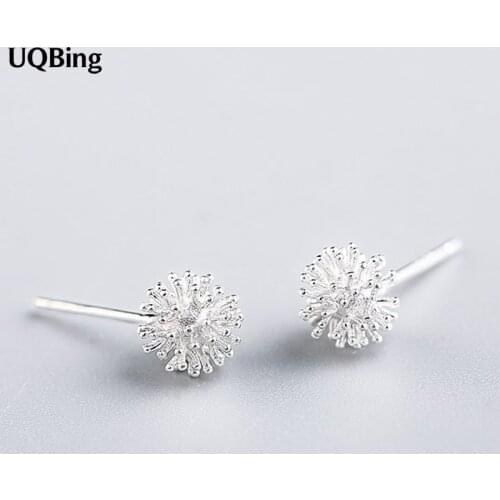 Fashion 925 Sterling Silver Dandelion Stud Earrings Jewelry Pendientes Brincos