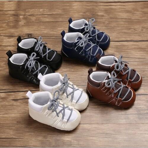 Fashion spring and autumn 0-1 years old male baby high crossover tie casual soft bottom shoes non-slip comfortable baby toddler