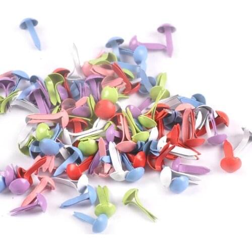 Mix Round Fastener Brads Embellishments For Scrapbook DIY Handmade Metal Crafts Accessories Shoes Decor 100pcs 5x10mm c2146
