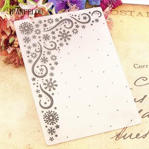 NEW 10.5x14.8 Snowflake ribbon Embossing folders Plastic For Scrapbooking DIY Template Fondant Cake Photo Album Card Making