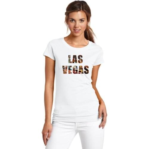 Casual T-shirt American Tourist City Las Vegas Design Women T Shirt Harajuku Camisetas Tops O-neck Tshirt Tees Femme
