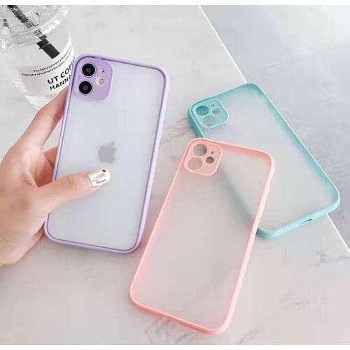For iphone 12 mini 11 pro max Skin Feel phone Case For iphone 6 6s 7 8 Plus SE 2020 X XR Xs Max Case Transparent Contrast Cover