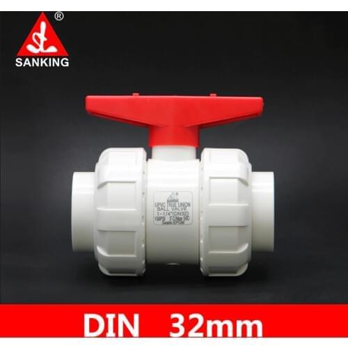 Sanking 32mm PVC True Union Ball Connector Aquarium Tank Tube Adapter Garden Water Connectors Irrigation Water Pipe Joint