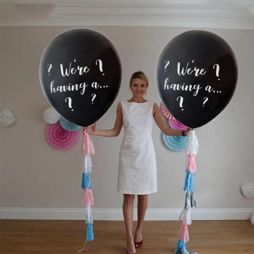 10pcs/lot 36 inch We're having a... Gender Reveal latex balloons blue pink Confetti Latex air Balloon for baby shower balloon