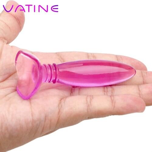 VATINE random color Mini Suction Cup Butt Plug for Beginner Sex Toys for Men Women Jelly Anal Plug Prostate Massager Anal Dildo