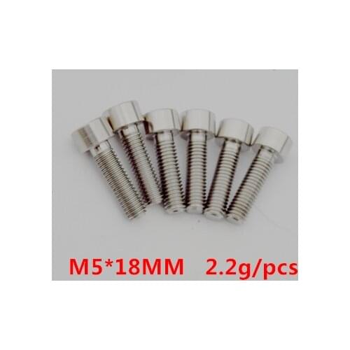 6pcs titanium alloy bicycle stem screw m5 *18mm TI bolts 2g bicycle parts Bicycle Accessories