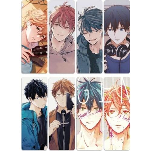8pcs Given Bookmark Plastic Waterproof Cartoon Bookmarks Anime Products Beautiful Study Gift