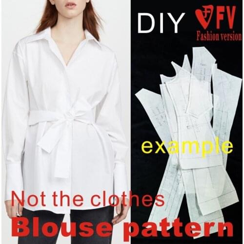 Ladies casual lace-up long-sleeved shirt pattern clothes cutting design drawing 1:1 pattern physical BCY-131