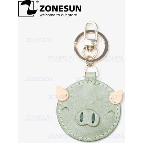 ZONESUN Custom Pig Leather Key Chain Die Cuts For Handmade Key Ring DIY Hang Decoration Cutting Clicker Die Steel Rule Die