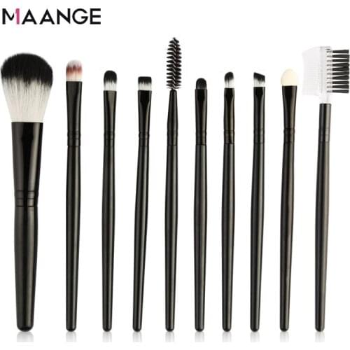 10Pcs Portable Makeup Brushes Set Cosmetic Powder Eye Shadow Foundation Rouge Eyelash Soft Blush Blending Beauty Make Up Tools