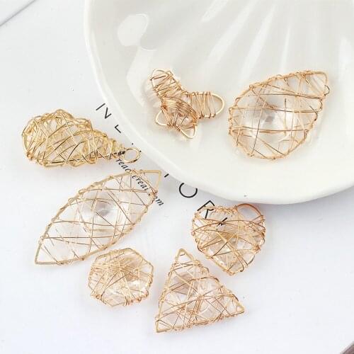 2pcs Multiple styles DIY Metal Zircon Earrings Pendant Geometry Golden Butterfly Love Diamond Peach Heart Accessories Decoration
