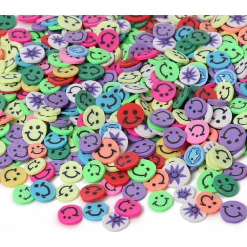 20 Grams Mixed Smiley Polymer Clay Slices Slime Soft Pottery For Nail Supplies Phone Accessories Decoration Handmade Diy Crafts