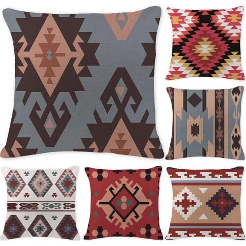 45cm Linen Geometric Design Home Sofa Bedroom Car Decoration Pillow Case Cushion Cover Supplies