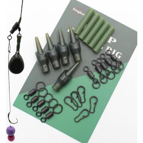 5 Set Carp Fishing Accessories Anti Tangle Sleeves Line Aligner Hair Rig Quick Change Swivel Running Rig For Carp Fishing Tackle