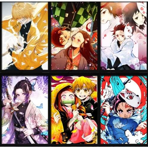 Diamond Painting Anime Demon Slayer 5D Diamond Embroidery Katamon Jitaro Nidou Picture Cross Stitch Kits Full Square Home Decor