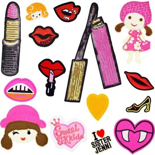 New Hot Series Funny Patches for Sew Accessories Iron Applications Patch Girl Clothes Stripe for Attire Embroidery Patch 1PCS