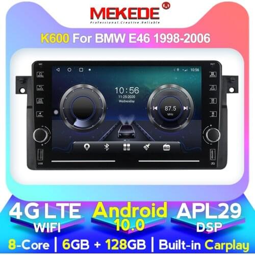 MEKEDE Car Android 6GB RAM 128GB DSP Carplay Car Multimedioa Radio Player For BMW E46 M3 318I 325I 320I Navi GPS WIFI 4G Lte SWC