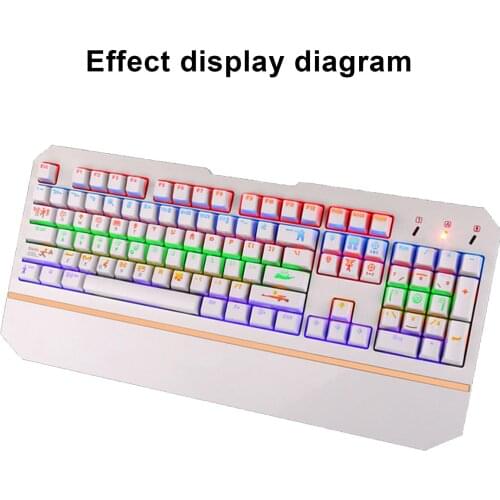 104 Keys White Mechanical KeyCaps Backlight Wear-resistant KeyCaps High Light-Transmitting Keycap Replacement Keyboard Accessory