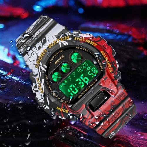 SANDA Fashion Sport Watch LED Men Military Army Watches Alarm Clock Shock Resistant Waterproof Digital Watch Reloj Hombre New