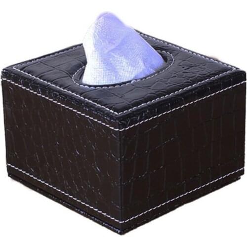 Box Cover Paper Napkin Holder Case Room Car Hotel Tissue Holder Waterproof Easy Cleaning Black Leather Living Room Hotel Durable
