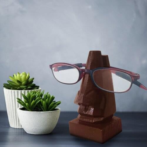 Handmade Wooden Carved Nose Wood Nose Sculpture Ornament Decorative Glasses Frame Glasses Holder home storage organization