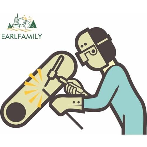 EARLFAMILY 13cm x 9.6cm For Welder Welding Funny Car Stickers DIY Decal Funny Graffiti Vinyl Material Occlusion Scratch Decor