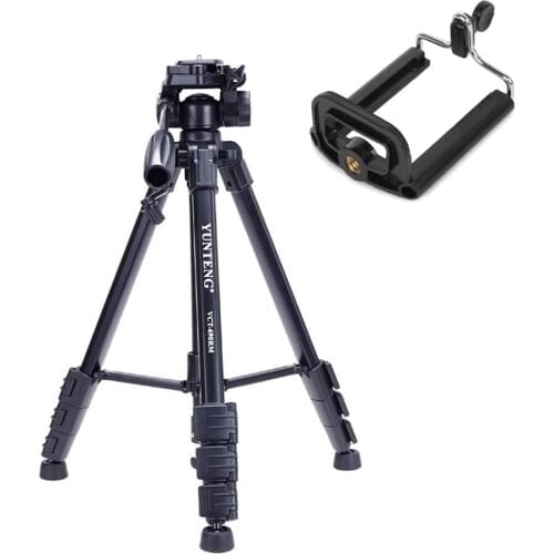 Photo YUNTENG VCT-690 Pro Camera Camcorder Binoculars DV Tripod Damping Head & Bag Phone Holder