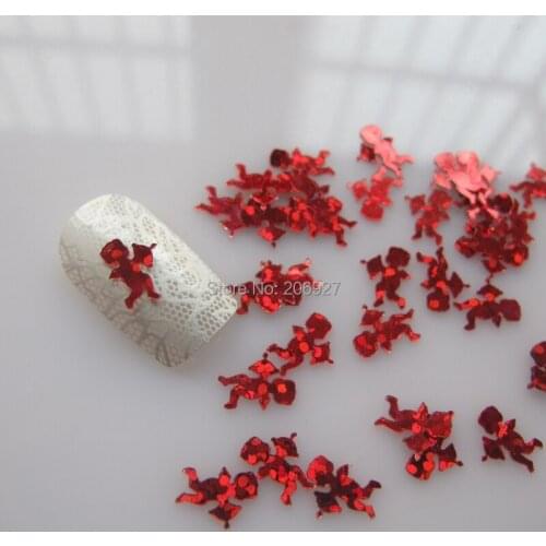 GD9-6 20g/bag Cute Laser Red Cupid Nail Art Shinny Glitter Cute Decoration Nail Art Decoration