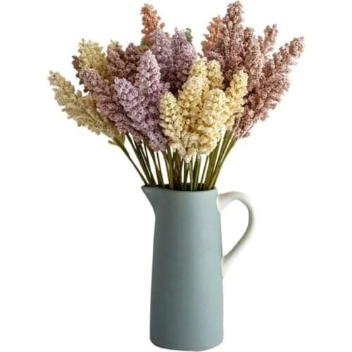 Lavender Artificial Dried Flower Foam Wheat Ears Corn Ears Pastoral Home Decoration Ornaments Flower DIY Plant Wall Decoration