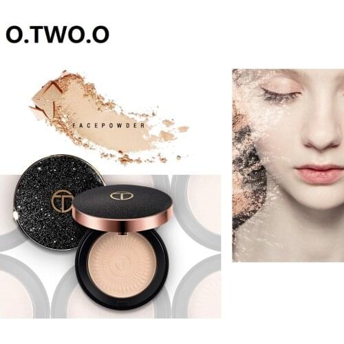 O.TWO.O Natural Face Powder Mineral Foundations Oil-control Brighten Concealer Whitening Make Up Pressed Powder With Puff TSLM
