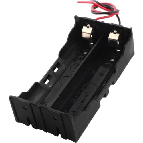 Top Deals Plastic 2 x 3.7 V 18650 Battery Holder Case Black