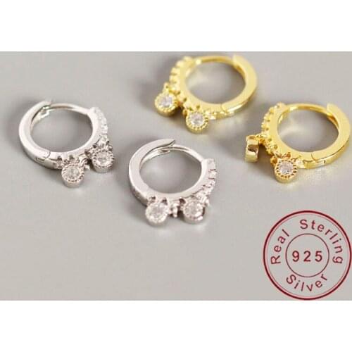 Minimalist S925 pure silver buckle geometry CHIC round circle small female ear clip Cartilage Helix Piercing Jewelry