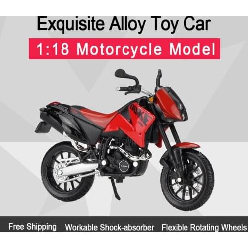 MAISTO 1:18 KT＆M 640 DUKE II Alloy Diecast Motorcycle Model Workable Shork-Absorber Toy For Children Gifts Toy Collection