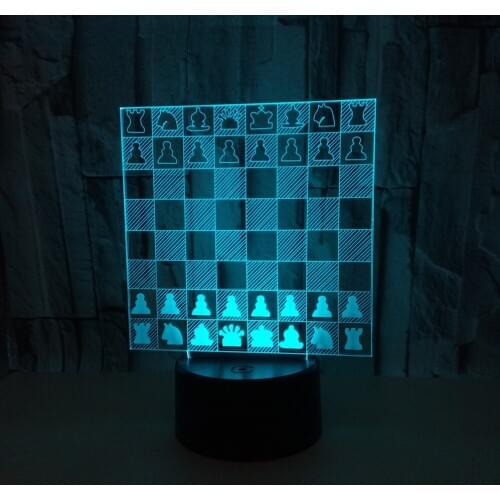 Creative Chess 3d Vision Lamp Send Friends Birthday Gift Touch 3d Nightlight Novelty Luminaria Led Led Usb Light Fixtures
