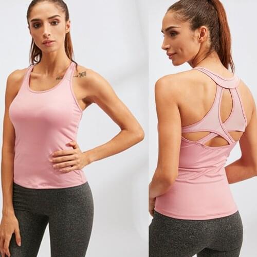 New Design Sexy Loose Yoga Tops Workouts Clothes Activewear Mesh Running Fitness Leisure Tank Tops for Women