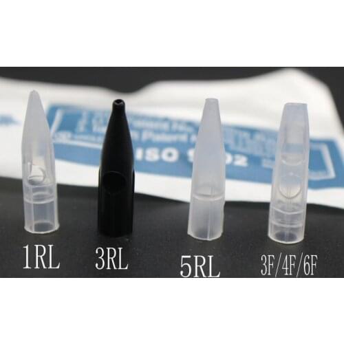 500Pcs Disposable Tattoo Tips Permanent Makeup Eyebrow Lip Tattoo Needle Caps For Dragon /Mosaic/ Merlin Tattoo Machine Gun