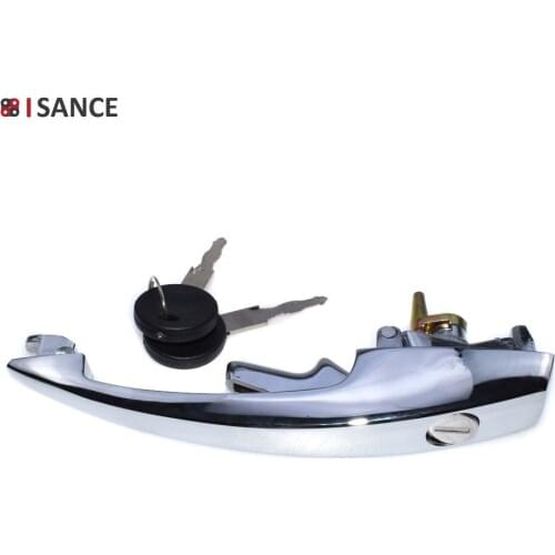 ISANCE Outer Door Handle Chrome 113 837 205M Front L or R With Keys For VW Beetle Super Beetle 1986-1979& 1968-1970 Karmann Ghia