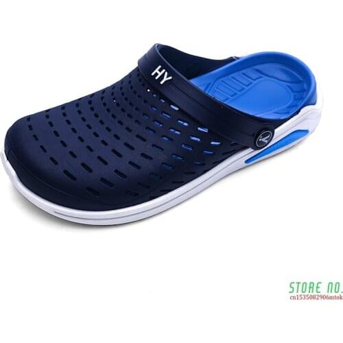 Feminino New Mens Leather Sandal Mens Garden Shoes Summer Sandals High Quality Breathable Clogs Lightweight Big Size