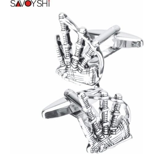 SAVOYSHI Shirt Cuffs Novelty Instrument Bagpipe Model Cufflinks for Mens High Quality Cuff links Brand Gift Male Jewelry