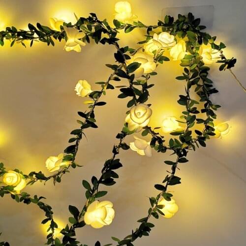 Fairy Lights 1.5M 3M 6M LED Rose Flowe Garland Lights String Outdoor For Christmas Xmas Holiday Wedding Party Home Decorations