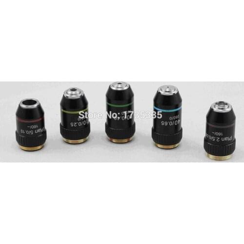 Whole set infinite metallurgical microscope objective 2.5X, 5X, 10X, 20X, 40X
