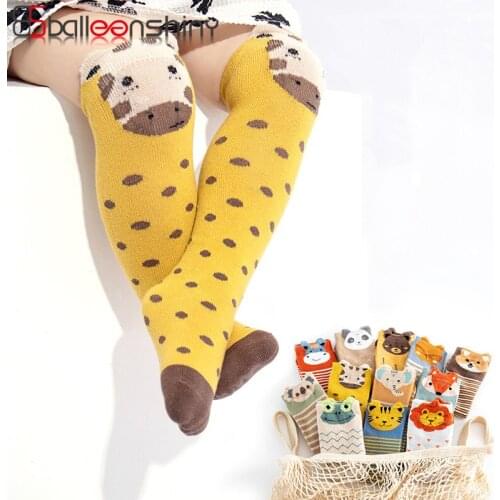Balleenshiny 3Pairs New Fashion Childrens Socks for Autumn Winter Baby Calcetines Korean Cartoon Animal Baby Over The Knee Sock