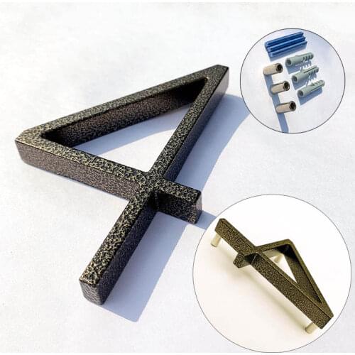 5 Inch Floating House Numbers Doorplate Letters Metal Address Sign Plate Outdoor Street Door Plaque Number For Home Mailbox 0-9