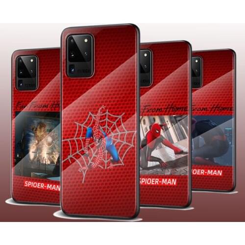 Tempered Glass Cover Art Style Spiderman For Samsung Galaxy S21 Ultra Plus 5G M51 M31 M21 Phone Case